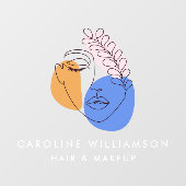 Minimale Abstracte Face Line Art Business Logo Raamsticker (Vel)