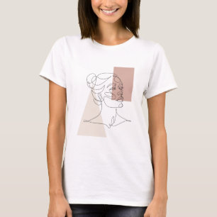 Minimale Abstracte foto-indeling van zijlijn T-shirt