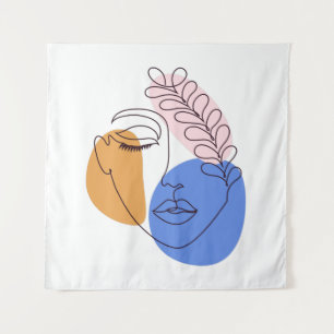 Minimale Abstracte foto-indeling van zijlijn Wandkleed