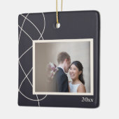 Minimale Abstracte fotoachtergrond Aangepast Keramisch Ornament (Links)