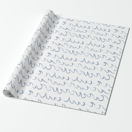 Minimale Abstracte handtekeningen met golven Scand Cadeaupapier (Uitgerold)