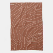 Minimale Abstracte lijnen Rust Terracotta Theedoek (Verticaal)