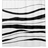 Minimale Abstracte lijnen voor zwart-wit Douchegordijn (Voorkant)