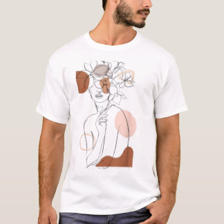 Minimale Abstracte Lijnkunst T-shirt – Modern Gela