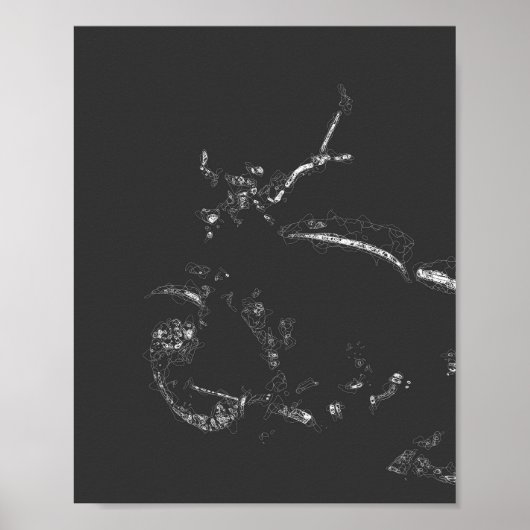 Minimale abstracte motorfietslijnkunst poster (Voorkant)