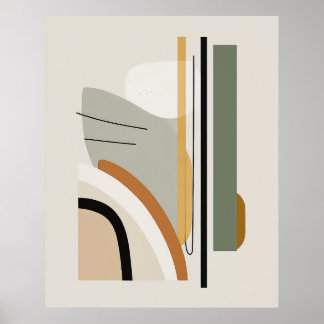 Minimale Abstracte muurkunst uit de middelbare eeu Poster