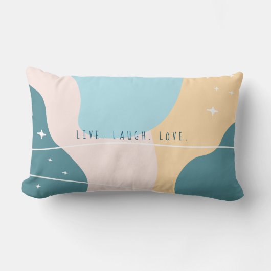 Minimale Abstracte pasta Blauw en Geel Kussen (Voorkant)