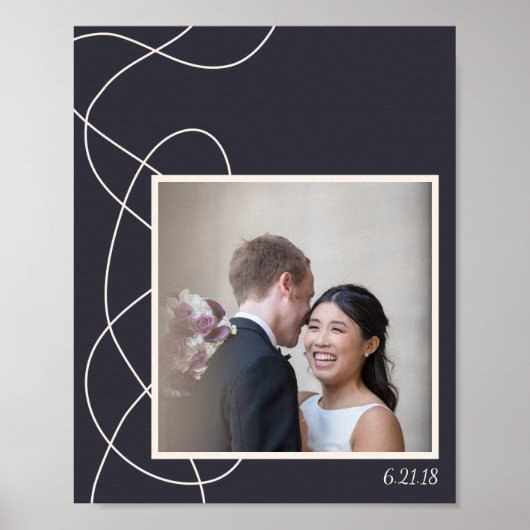 Minimale Abstracte speciale foto van Navy Blue Poster (Voorkant)