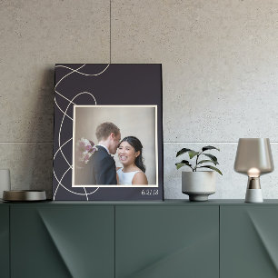 Minimale Abstracte speciale foto van Navy Blue Poster