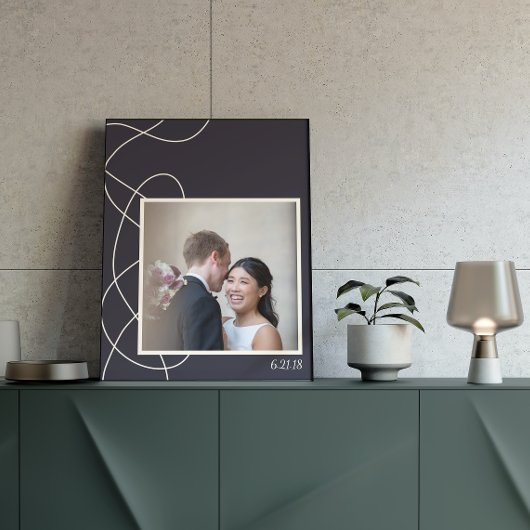 Minimale Abstracte speciale foto van Navy Blue Poster