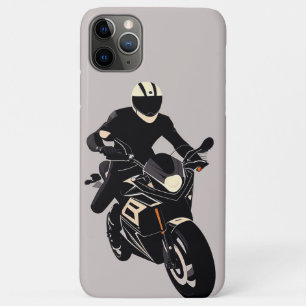 Minimale abstracte sportieve motorrijder iPhone 11 pro max hoesje