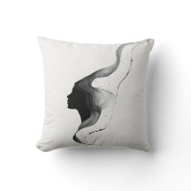 Minimale Abstracte vrouw Gezicht met Line Art Hair