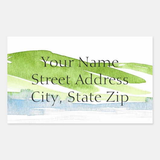 Minimale Abstracte Waterverf Hills 3 labels (Voorkant)