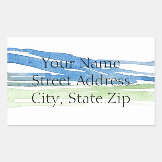 Minimale Abstracte Waterverf Hills 4 labels (Voorkant)