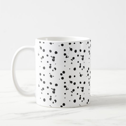 Minimale Abstracte zwarte Stippen Kute Spotted Mok (Links)