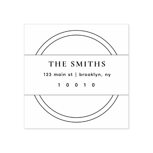 Minimale afbeelding en eenvoudige ronde rubberen s 	rubberstempel (Afrduk)