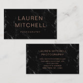 Minimale afbeelding | Zwarte marmer Visitekaartje (Voorkant / Achterkant)