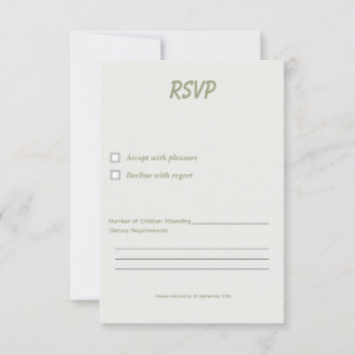 Minimale afstudeer RSVP kaart sjabloon