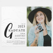 Minimale Afstuderen foto- en citaattoetsencombinat Fleece Deken (Voorkant (Horizontaal))