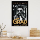 Minimale Afstuderen voor moderne goudbloedige typo Poster (Keuken)