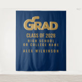 Minimale Afstuderen voor moderne goudbloedige typo Wandkleed (Voorkant)