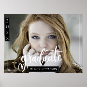 Minimale Afstuderen voor zwart-witfoto's Poster