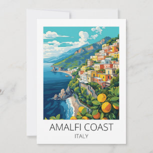 Minimale Amalfi-kust Italië Vintage Reis Kaart