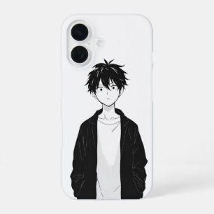 Minimale Anime Jongen Hoesje voor Telefoon iPhone 16 Hoesje