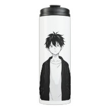 Minimale Anime Jongen Thermische Tumbler