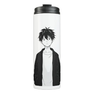 Minimale Anime Jongen Thermische Tumbler Thermosbeker