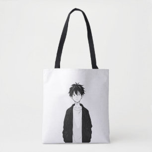Minimale Anime Jongen Tote Draagtas