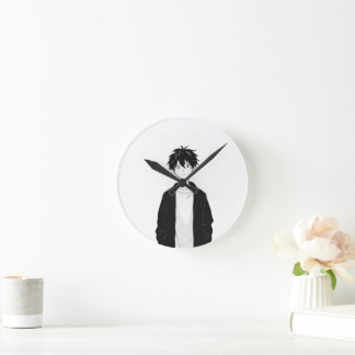 Minimale Anime Jongen Wandklok Ronde Klok