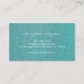 Minimale Aqua Linen Texture Modern Professional Visitekaartje (Achterkant)