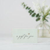 Minimale Aqua Script Gold Heart Cadeaubon Visitekaartje (Staand voorkant)