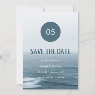 Minimale Art Waves Beach Weddenschap Save the Date