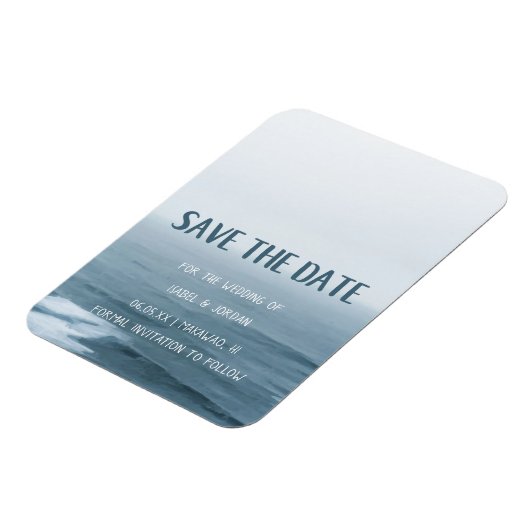 Minimale Art Waves Beach Weddenschap Save the Date Magneet (Linkerzijde)
