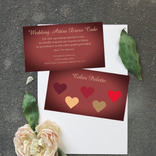 Minimale ATTIRE Dress Code Weddenschap Ceremony Re Informatiekaartje