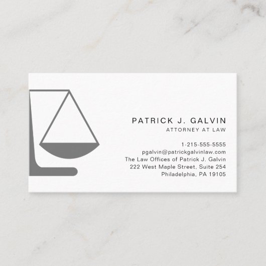 Minimale Attorney Legal Professional QR-code Visitekaartje (Voorkant)