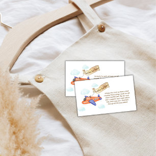 Minimale Aviator Vliegtuig Boeken Voor Baby Shower Informatiekaartje