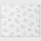 Minimale Baby-dinosauriërs Cadeaupapier (Vlak)