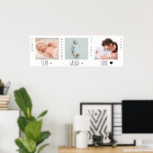 Minimale Baby Foto Trio Birth Keepomwille Poster (Thuiskantoor)