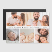 Minimale Baby Fotocollage Eenvoudige geboorte Magnetische Uitnodiging (Voorkant / Achterkant)