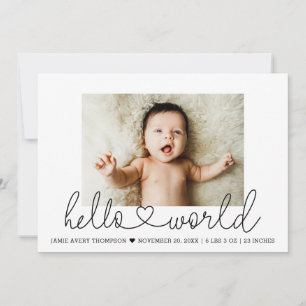 Minimale Baby Hallo Foto Aankondiging