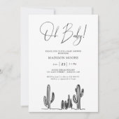 Minimale Baby shower Cactus Line Art woestijn Kaart (Voorkant)