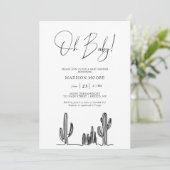 Minimale Baby shower Cactus Line Art woestijn Kaart (Staand voorkant)