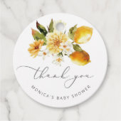 Minimale baby shower citroen bedankjes labels (Voorkant)