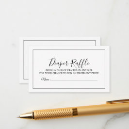 Minimale Baby shower dunne Raffle-kaart Informatiekaartje