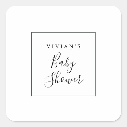 Minimale Baby shower Envelopzegels Vierkante Sticker (Voorkant)