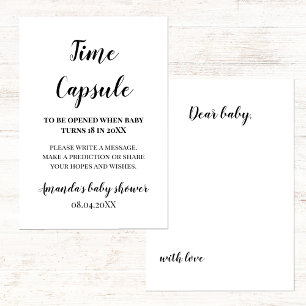 Minimale Baby shower Tijd Capsule Sign Kaart