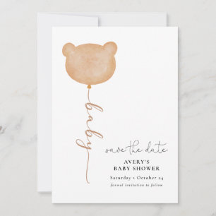 Minimale Babybeerballon Save the Date Kaart